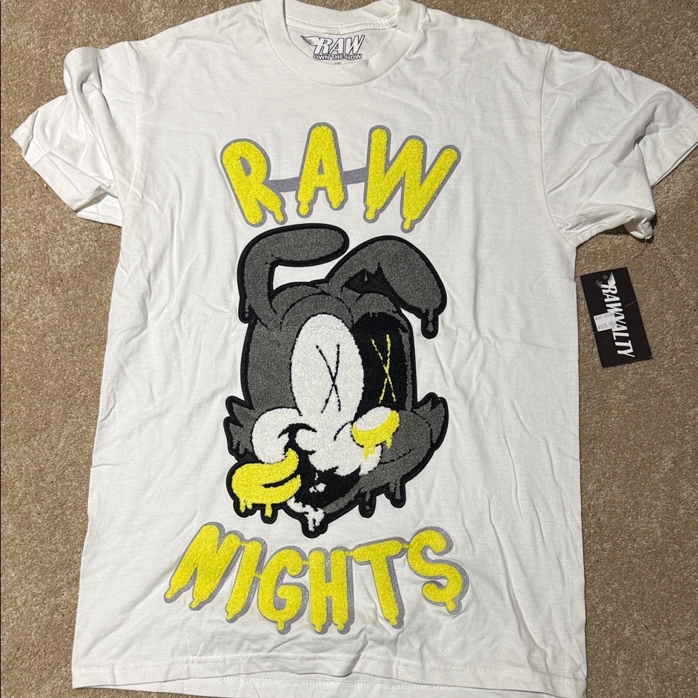 White and Yellow Graphic Tee